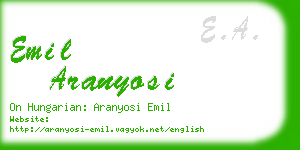 emil aranyosi business card